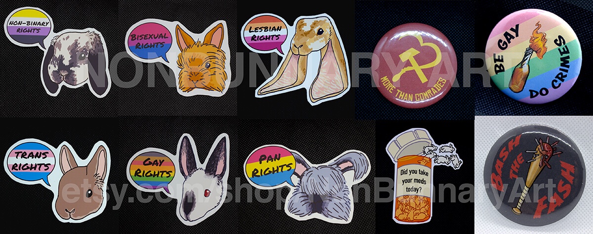 trans-and-caffeinated-transformations-marketplace-artists-Darcy-Convocar-Stickers and Buttons Sample Sheet